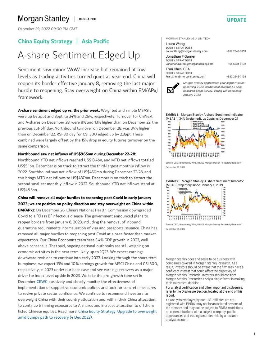 Morgan Stanley-China Equity Strategy A-share Sentiment Edged Up-99787179Morgan Stanley-China Equity Strategy A-share Sentiment Edged Up-99787179_1.png